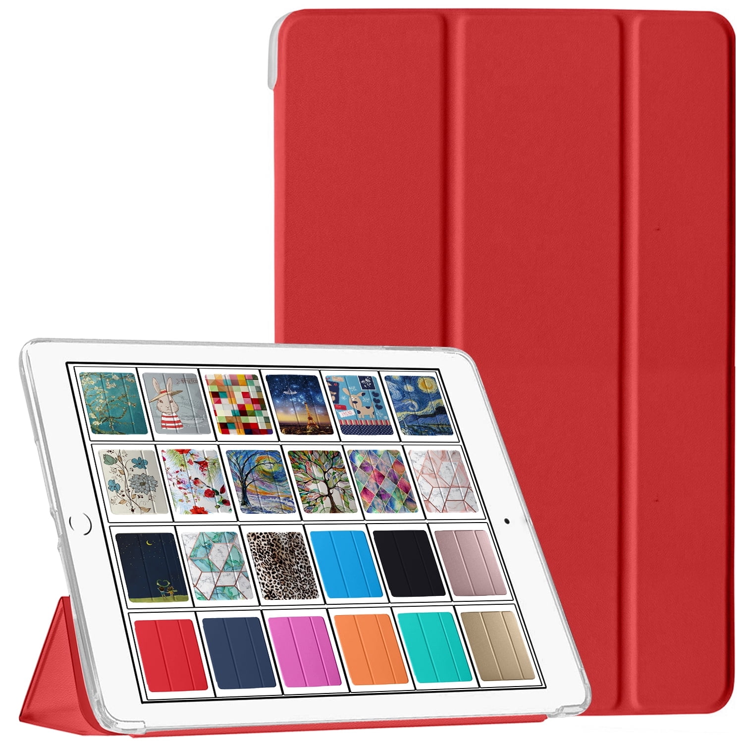 DuraSafe Cases iPad PRO 11 Inch 2nd 3rd 4th [ PRO 11 2 3 4 Gen 2020 2021 2022 ] Lightweight Smart Adjustable Stand Feature Sleek Design Flip Case - Red