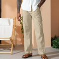thumbnail image 2 of HNMKIU Men's Casual Pants Loose Fit Summer Trousers Lightweight Drawstring Comfortable Overalls for Everyday Use, 2 of 4