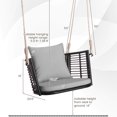 thumbnail image 2 of Costway Patio Hanging Rattan Basket Chair Swing Hammock Chair with Seat Cushion Grey, 2 of 10