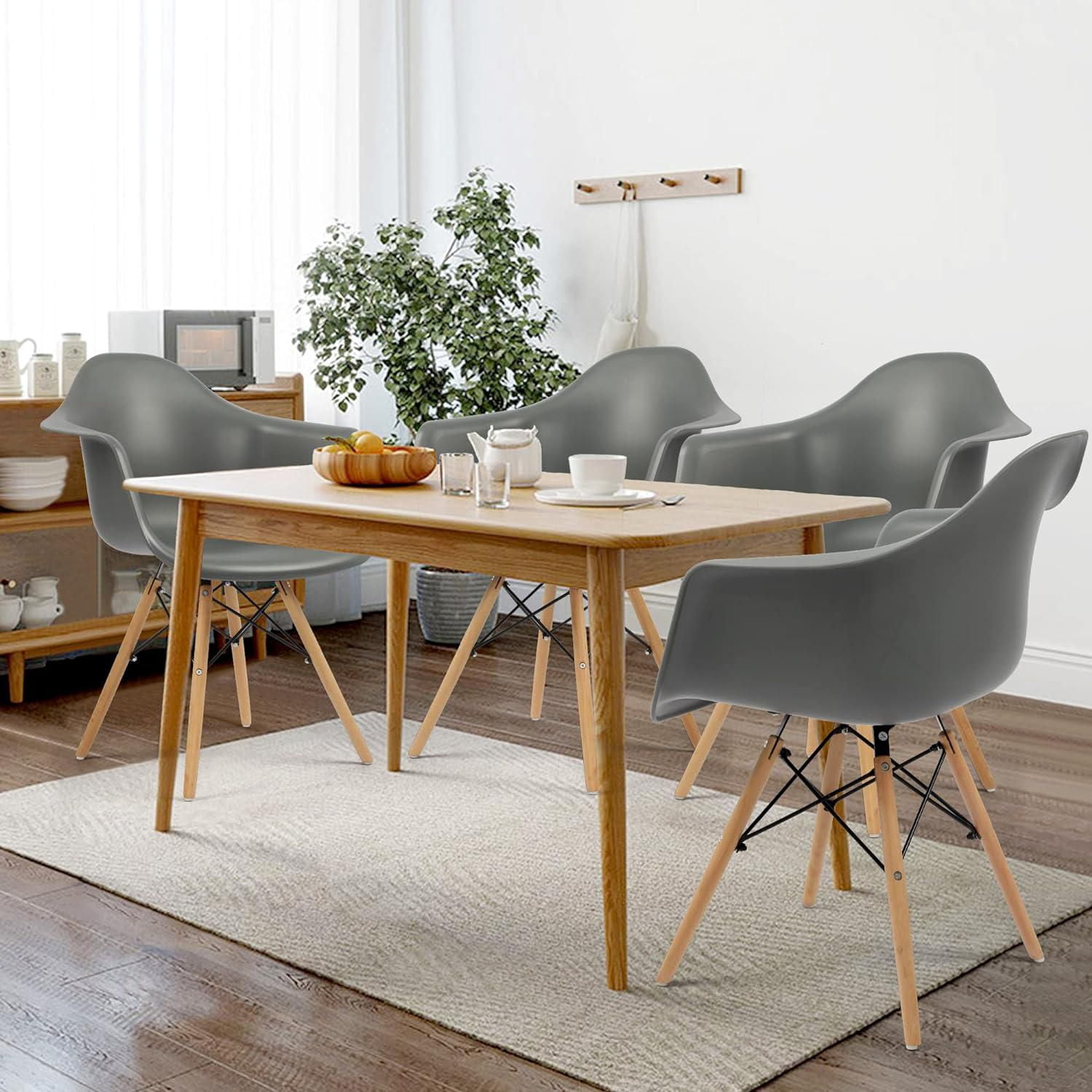 Fauteuil gris seau de la collection Heavenly avec pieds en bois