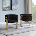 thumbnail image 2 of Fauteuil d'Appoint Tonneau en Velours Noir avec Pattes Chromées Dorées, 2 of 2