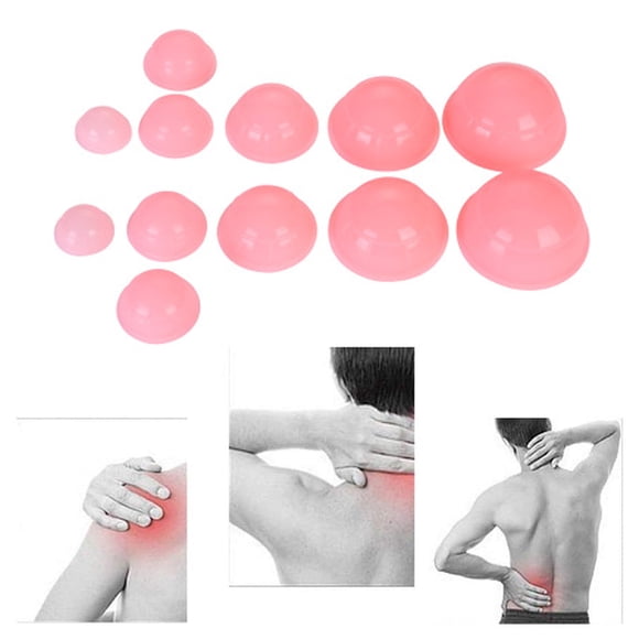 12 Pcs Silicone Cupping Set Acupuncture Cupping Therapy Set Body Massage Cup Set Vacuum Massage Cupping for Pain Relief Muscle Relaxation