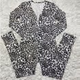 thumbnail image 3 of Combinaison Short Femme Mode Décontractée Pantalon à Boutons Imprimé Manches Longues Combinaison de Maison Combinaisons pour Femmes en Liquidation, 3 of 8