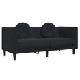thumbnail image 2 of vidaXL 2 Piece Sofa Set with Pillows Black Velvet, 2 of 5