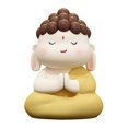 thumbnail image 4 of Buddha Statue Ornement Figurine Bouddhiste Résine Dessin Animé Mini Sculpture de Table pour A, 4 of 9
