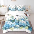 thumbnail image 1 of YST Girls Hydrangea Flower Bedding Comforter Sets 7Pcs Hummingbird Butterfly Bed In A Bag,Blue Floral Full Bedding Sets Green Leaf Sheet Set With Comforter Spring Blossoms Bedroom Decor, 1 of 1