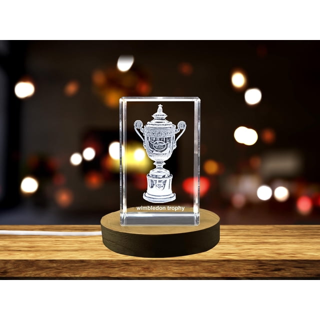 Exquisite Crystal Réplique du Trophée de Wimbledon avec Gravure Laser 3D Complexe