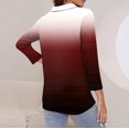 thumbnail image 4 of T-shirts pour Femmes Mode Féminine T-Shirt Imprimé Manches 3/4 Blouse Col Rabattu Décontracté, 4 of 8