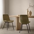 thumbnail image 2 of Bouclair Khaki Velvet Fabric and Metal Dining Chair, 2 of 10