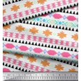 thumbnail image 3 of Soimoi White Moss Georgette Fabric Aztec Geometric Decor Fabric Printed Yard 42 Inch Wide, 3 of 3