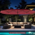 thumbnail image 4 of Costway 15.5 FT Extra-Large Patio Umbrella with LED Solar Lights & 12 Heavy-Duty Ribs Red, 4 of 10