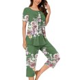 thumbnail image 2 of Rbaofujie Chemise de Nuit Femme Décontractée Col Rond Manches Courtes Blouse Pantalon Mode Pyjama Ensemble Halloween Nuisette, 2 of 5