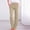 Beige, variant on VKOYWKM Women's Linen Pants Elastic Waist Pants Loose Casual Beach Pants Trendy Wide Leg Trousers Solid Color Cotton Linen Pants with Pockets