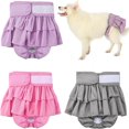 thumbnail image 1 of Washable Dog Diapers Female; 3 Pack High Absorbency Leak-Proof Dog Diapers  Reusable Doggie Diapers for Female Dog in Heat  Period  Incontinence  Excitable Urination or Potty Training Pup, 1 of 7
