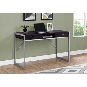 Monarch Specialties Computer Desk, Home Office, Laptop, Storage Drawers, 48"l, Work, Metal, Laminate, Brown, Grey, Contemporary, Modern