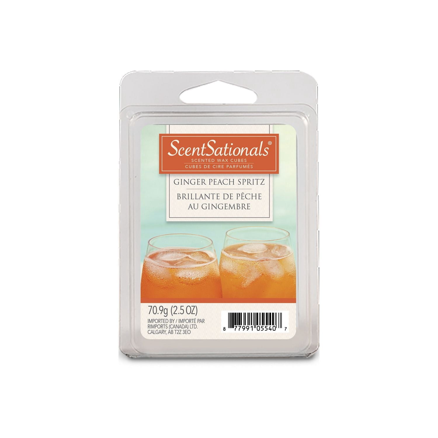Cubes de cire parfumée ScentSationals - Brillante à la Pêche et au Gingembre