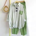 thumbnail image 2 of Mikilon Ensemble Élégant pour Femmes 2 Pcs Été Nouveau Cardigan à Imprimé Décontracté Costume de Mode Nouveau Cardigan Décontracté d'Été Ensemble de Mode Vert m, 2 of 6