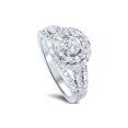 thumbnail image 3 of Bague de Fiançailles Halo en Diamant Rond 1 1/10 Ct en Or Blanc 14 K, 3 of 4