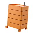 thumbnail image 1 of DOLITY Rolling Storage Cabinet 5 Tier Rotating Storage Cart for Kitchen Dorm Office Orange, 1 of 9