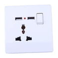 thumbnail image 4 of IFANLANDOR 1Set White Flame-resistant Hard Plastic Universal 2A Dual USB Output 3-Pin Wall Socket Charger for Home Use, 4 of 6