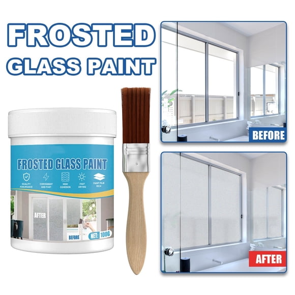 Vrorvz Frosted Glass Effect Spray Paint for Decorative Look on Interior Mirrors Shower Doors Oil based Etched Glass Finish Covers 7 Feet Dries 10 Minutes 100ml