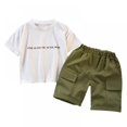 thumbnail image 1 of Kids Boy Clothes Set Summer Robot Printed T-shirt Shorts Two-piece Set, 1 of 7