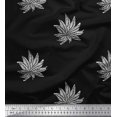 thumbnail image 1 of Soimoi Georgette Viscose Fabric Leaves Block Printed Craft Fabric by The Yard 42 Inch Wide, 1 of 5