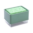 thumbnail image 1 of Kitchen Soap Dispenser with Sponge Holder and Drain Pan – 350 mL Automatic Liquid Dispenser for Sink, ABS Material, Transparent Container, 1 of 9