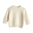 thumbnail image 1 of Posijego Chandail Tricoté pour Tout-Petit Bébé, Couleur Unie, Manches Longues, Col Rond, Chandail à Enfiler, Hauts d'Automne et d'Hiver, Tricot, 1 of 3
