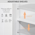 thumbnail image 4 of kleankin Armoire de Rangement, Armoire de Salle de Bain avec Tablette Ajustable, Blanc, 4 of 10