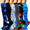 thumbnail image 1 of CNKOO Bas de Compression pour Hommes et Femmes 6 Paires P-M, 1 of 6