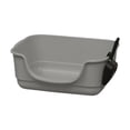 thumbnail image 1 of GROWTH TANK Cat Litter Box Anti Splashing Portable U Shape Lowered Front for Indoor Cats Gray, 1 of 9