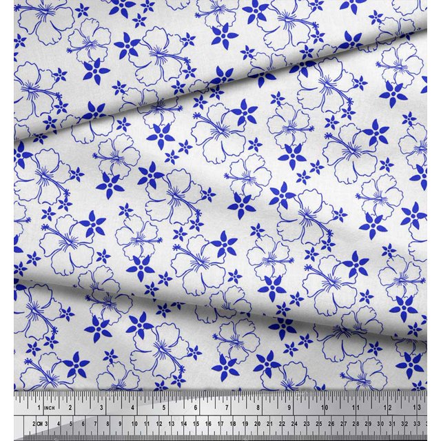 Soimoi Rayon Fabric Artistic Floral Decor Fabric Printed Yard 56 Inch Wide