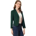 thumbnail image 1 of INSPIRE CHIC Blazer pour Femme à devant Ouvert Veste de Tailleur Courte d'Été pour le Travail m Vert-Uni, 1 of 6