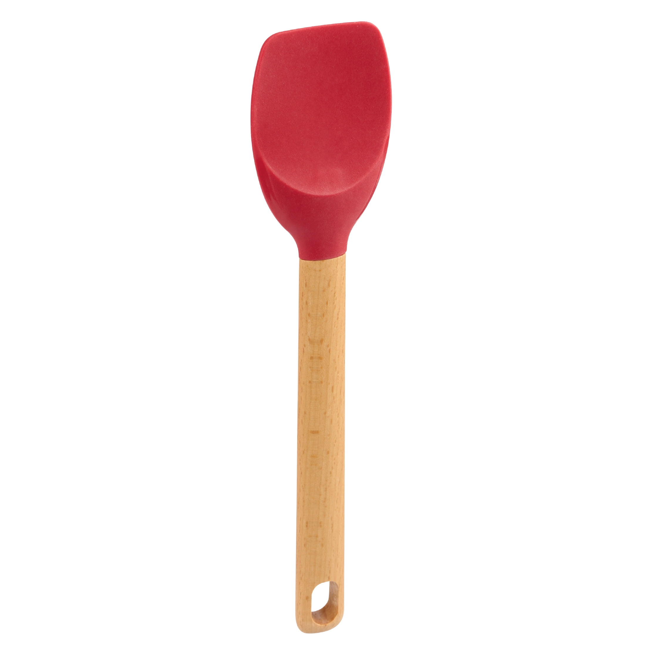 Spatule-cuillère Holiday Time en silicone et bois de hêtre, rouge