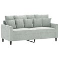 thumbnail image 2 of vidaXL 2 Piece Sofa Set with Cushions Light Grey Velvet, 2 of 4