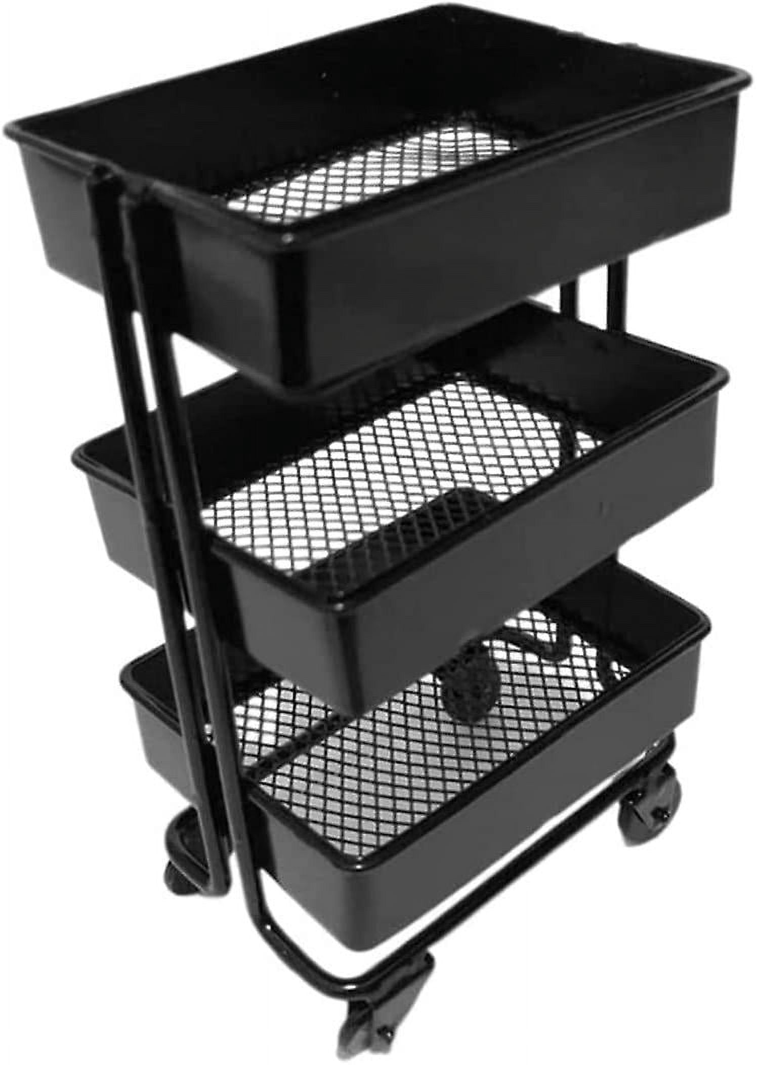 Solution de Rangement Polyvalente, Chariot Utilitaire à Étages en Treillis pour une Utilisation Optimale de l'Espace, avec une Construction Métallique Solide et Robuste pour la Maison et le Bureau, 13.5x7.4x9.8Cm/5.31x2.91x3.86 Pouces