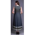 thumbnail image 4 of Bimba Robe Anarkali Damassé Bleu Marine Foncé pour Femmes Kurti Imprimé Ethnique Indien Longue Kurta Robe de Soirée Petite, 4 of 6