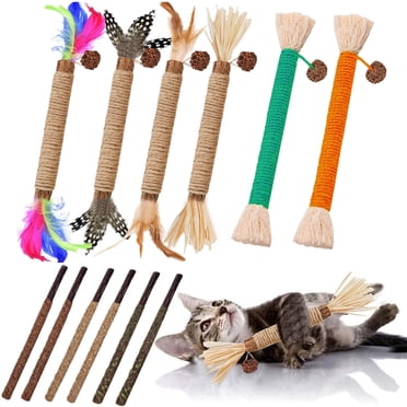 Grembeb 12 Pack Cat Chewing Toy Catnip Kitten Treat Kitten Silvervine Stick for Teeth Indoor Puppy Breeds