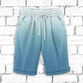 thumbnail image 2 of Plebaso Men's Stylish Shorts Gradient Color Summer Beach Shorts Drawstring Casual Knee Length Shorts, 2 of 3
