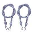thumbnail image 4 of Lot de 2 Cordes d'Embrasse en Coton Bleu avec Longueur Ajustable (27 Pouces), Déco Rustique pour Rideaux Légers/épais, 4 of 8