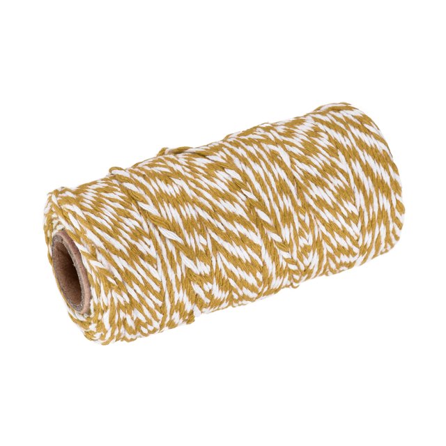 Unique Bargains Twine Packing String Wrapping Cotton Twine 100M Brown and White Rope for Gift Wrapping Twine