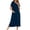Navy, variant on Pitauce Womens Zipper Up Robes Crewneck Side Slit Nightgown 3/4 Sleeve Bathrobes Lounge House Coats with Pockets