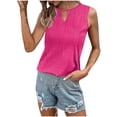 thumbnail image 3 of AherBiu Camisoles de Sortie pour Femmes Sans Manches à Col Rond Camisole d'Été Décontractée Mode Débardeurs Plissés, 3 of 4