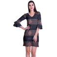 thumbnail image 1 of Moomaya Robe Courte Imprimée pour Femmes, Manches Évasées, Coupe Droite, Robes pour Femmes, Vêtements d'Été Décontractés, 1 of 6