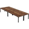 thumbnail image 1 of Tribesigns Grande Table de Conférence de 13 Pi, Table de Salle de Réunion Moderne 6,5 Pi x 2,3 Pi avec Cadre en Métal, 12 à 16 Places, Brun Rustique, 1 of 5