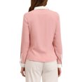 thumbnail image 3 of INSPIRE CHIC Women's Color Block Button Down Long Sleeve Work Shirt S Pink, 3 of 7