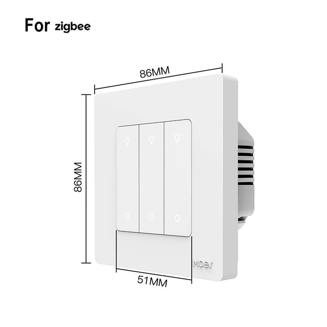 Smart Dimmer Switch for Zigbee Light Dimming APP Work Home Dimmable 1-3Gang