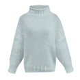 thumbnail image 4 of Yuyuzo Womens Sweaters Plus Size Chunky Knit Sweater High Neck Long Sleeve Oversized Pullover Tops, 4 of 6