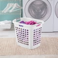 thumbnail image 4 of Sterilite Ultra Easy Carry Plastic Laundry Basket Hamper, White (8 Pack), 4 of 7
